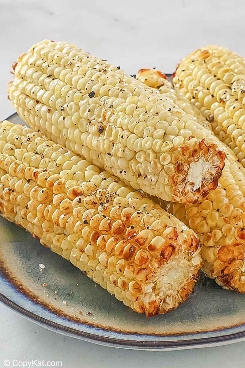 4 ears of air fried corn on the cob