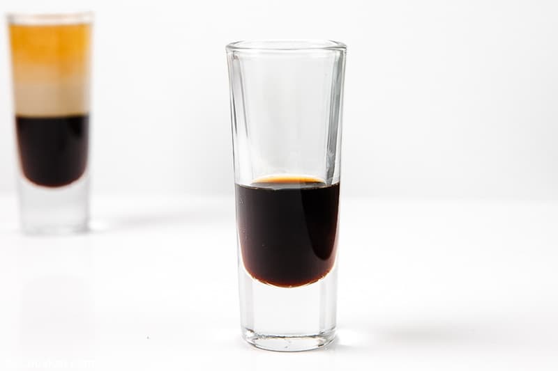Kahlua coffee liqueur in a shot glass
