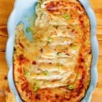 baked potato casserole in a baking dish