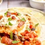 huevos rancheros with toppings