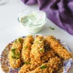 homemade Disney fried pickle spears and ranch dipping sauce