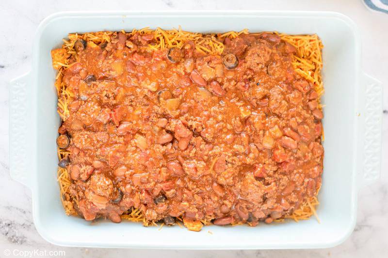 second meat and bean layer in Doritos casserole