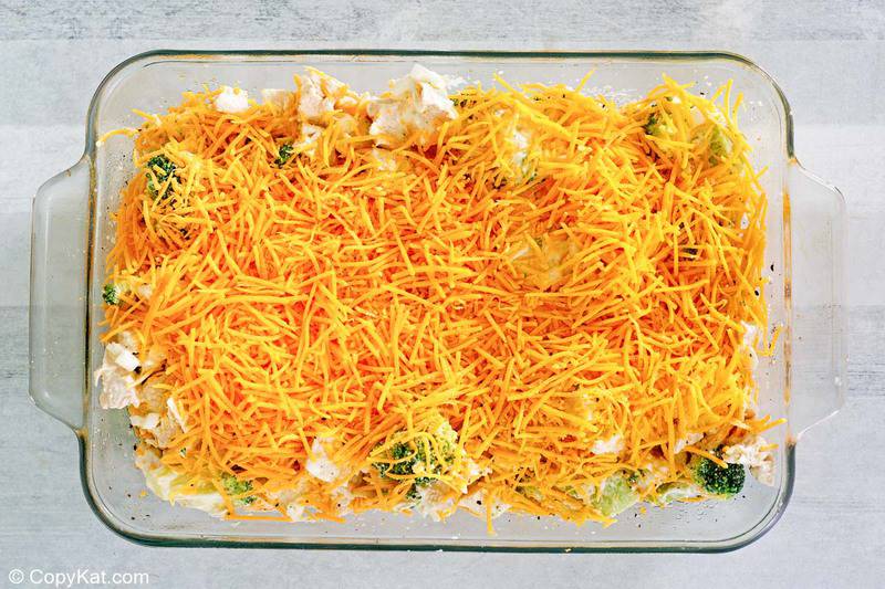 keto chicken divan casserole before being baked