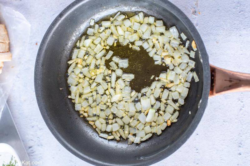 onions and garlic sautéed in olive oil