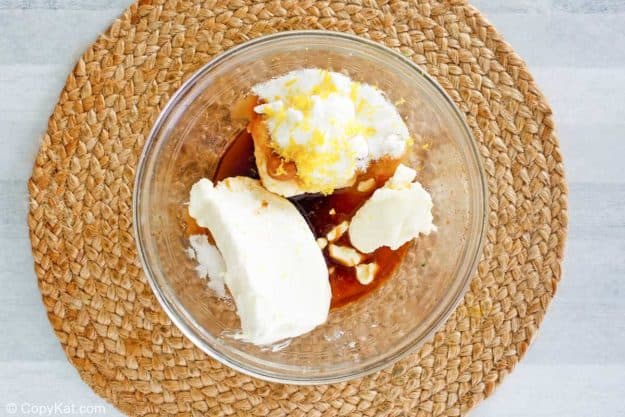 sopapilla cheesecake filling ingredients in a bowl