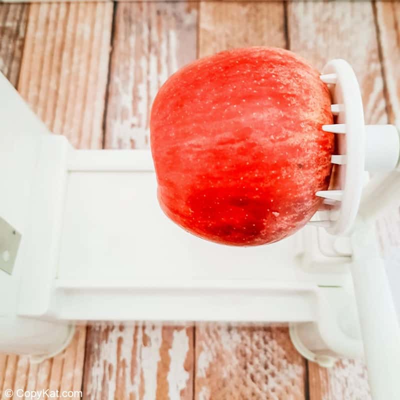 apple on a spiralizer