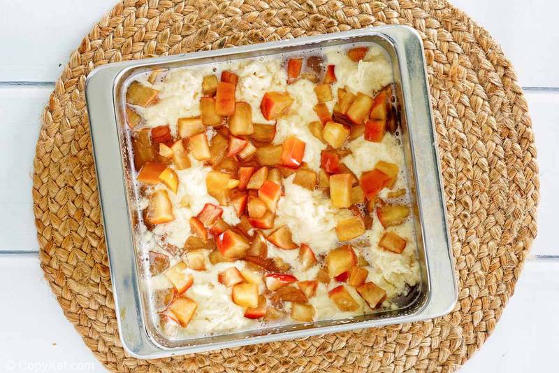 Bisquick apple cobbler before baking