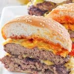 half of a homemade Burger King double cheeseburger