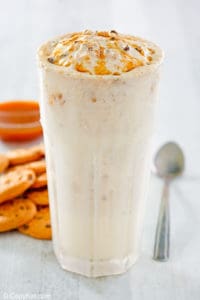 homemade McDonald's Chips Ahoy McFlurry, a spoon, and cookies