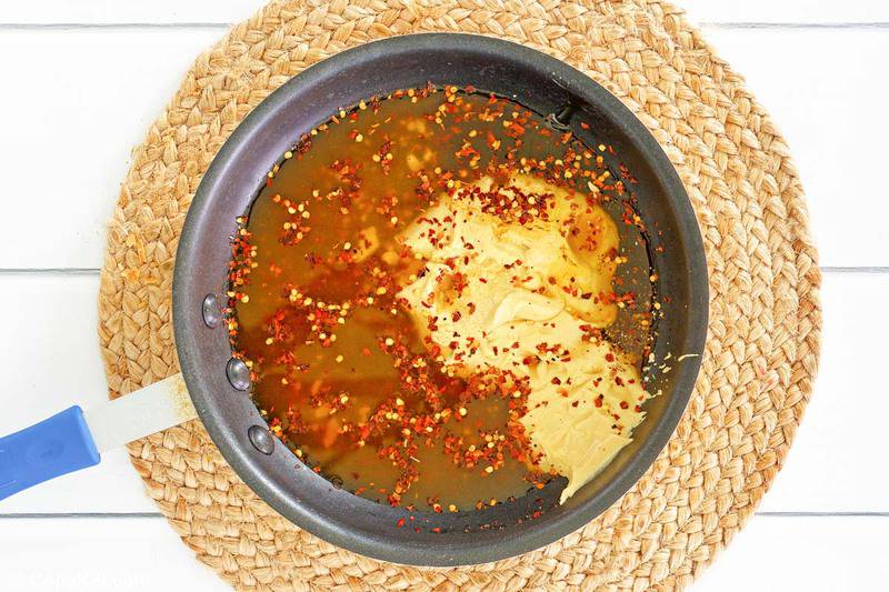 mustard bbq sauce ingredients in a pan