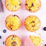 six homemade Starbucks blueberry muffins