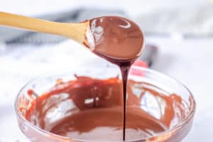 melted dark chocolate and shortening