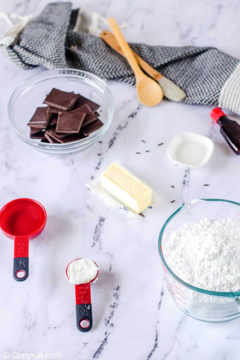 Ingredients to make homemade York Peppermint Patties