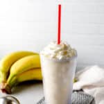 banana milkshake and bananas
