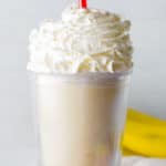 banana shake with whipped cream topping