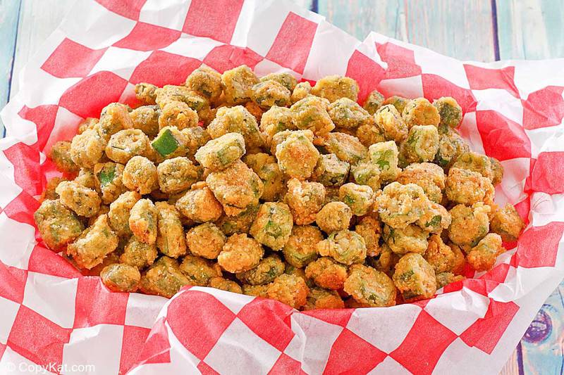 southern fried okra on parchment paper