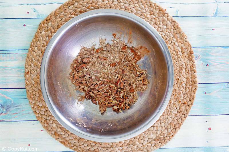 pecan streusel filling for sock it to me cake in a bowl