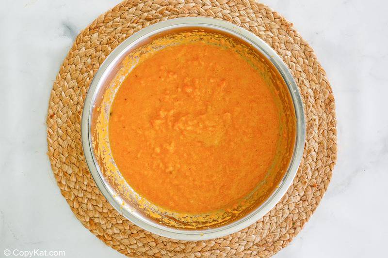 sweet potato souffle filling in a bowl.