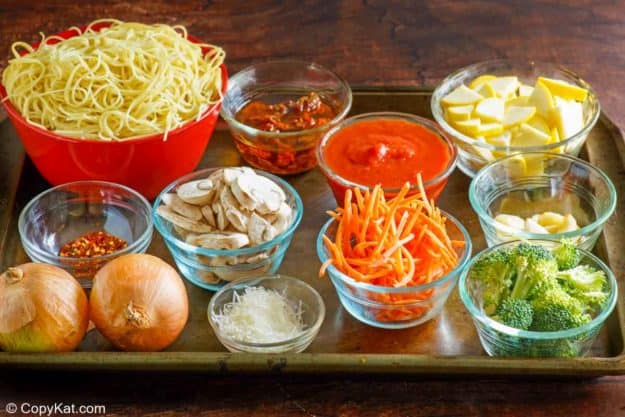 Olive Garden capellini primavera ingredients