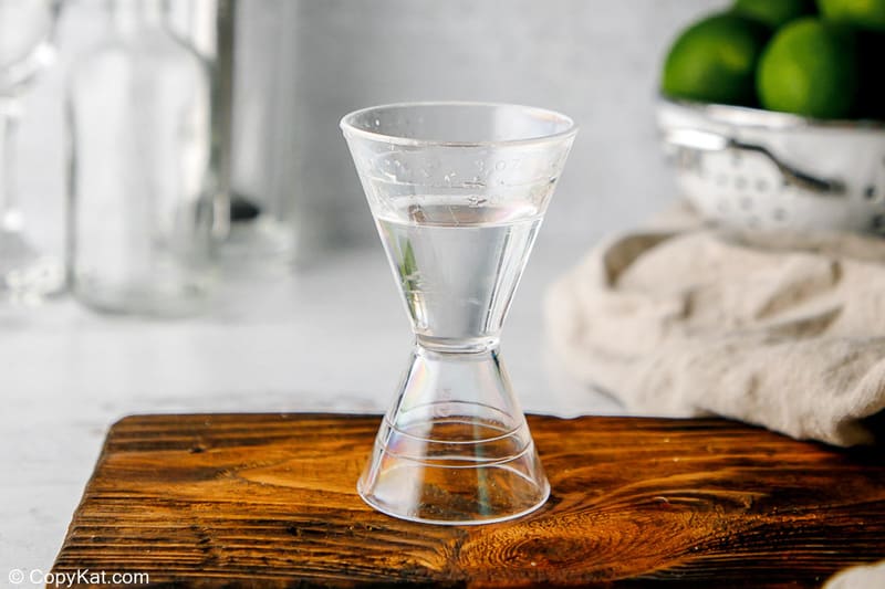 Jose Quervo Especial Silver tequila in a jigger