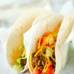 two homemade Taco Bell soft tacos