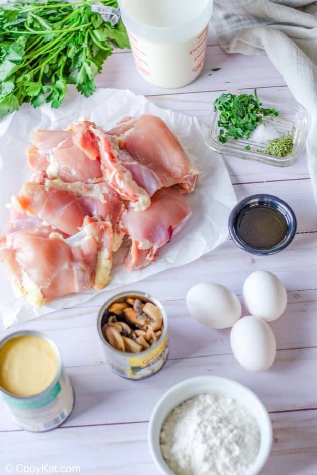 tarragon chicken casserole ingredients.