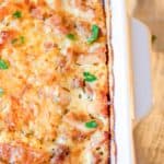 baked chicken tarragon casserole in a dish.