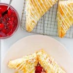 overhead view of homemade Arby's cherry turnovers