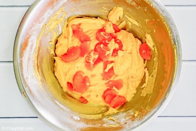 pig pickin cake batter in a mixing bowl