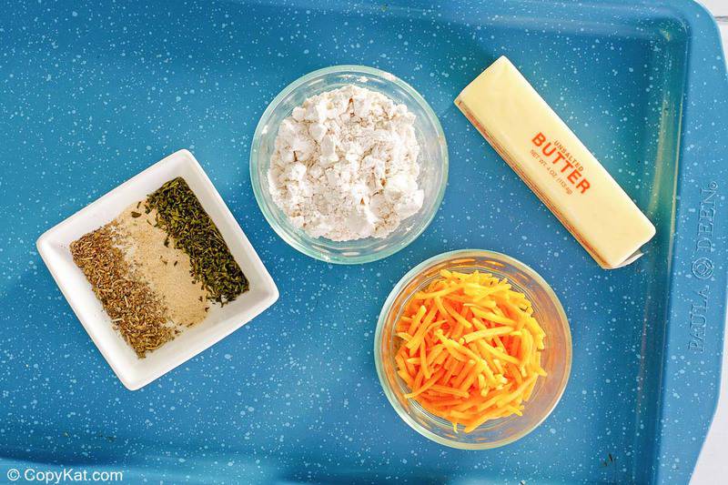 Red Lobster Cheddar Bay Biscuits ingredients on a tray