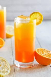 homemade Red Robin Screaming Red Zombie drink and oranges