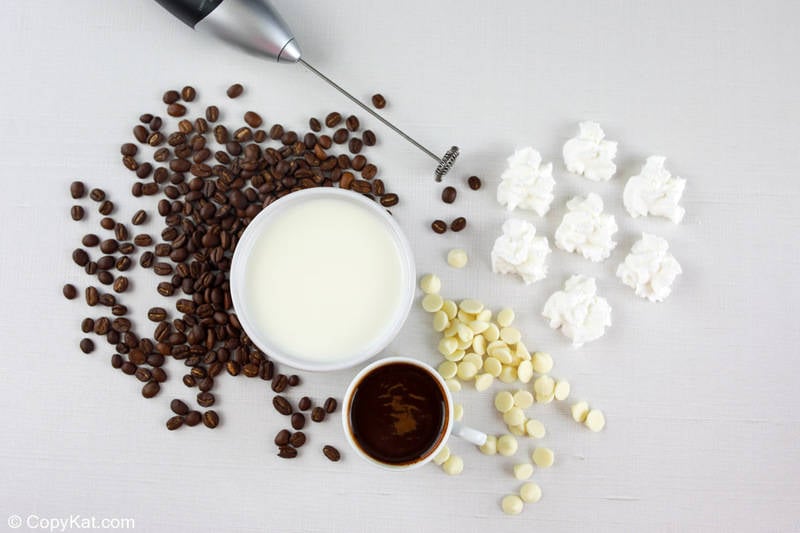 Starbucks white chocolate mocha ingredients.
