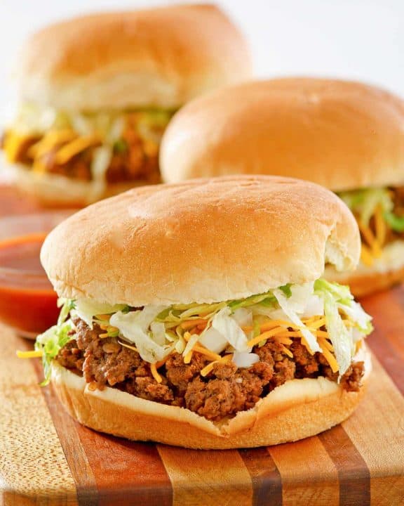 homemade Taco Bell Bell Beefer sandwich