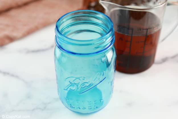 vanilla coffee syrup in a mason jar