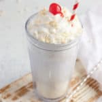 homemade Jack in the Box Rice Krispie Shake and a long spoon.