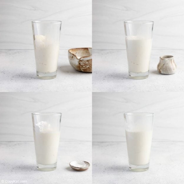 collage of jack in the box rice krispie shake recipe steps 1 to 4