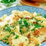 lyonnaise potatoes in a serving dish.