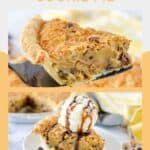 Homemade Toll House cookie pie slices.