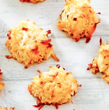 coconut macaroons on parchment paper.