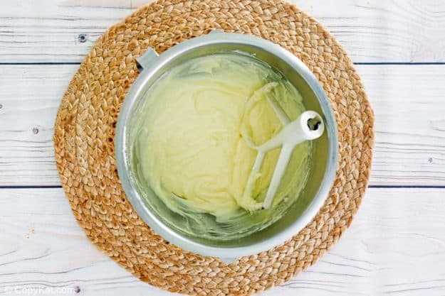 cream cheese glaze mixture in a bowl.