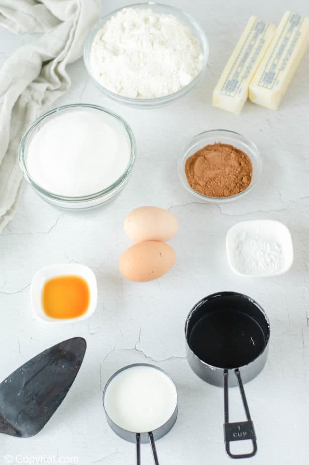 Texas sheet cake ingredients.