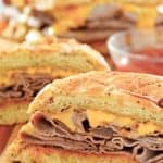 homemade Arby's beef and cheddar sandwiches.