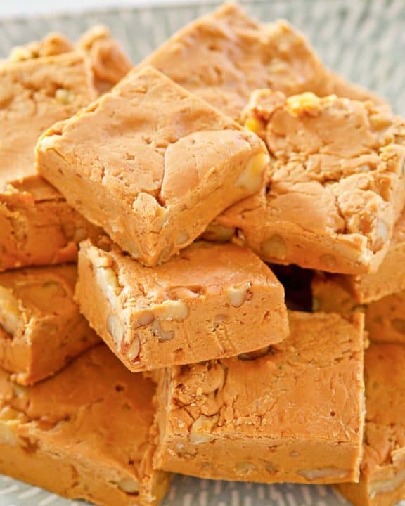 buttermilk fudge on a plate.