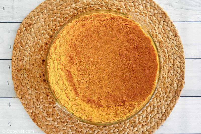 homemade graham cracker crust for a chocolate peanut butter pie.