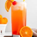 homemade Olive Garden Venetian Sunset cocktail in a tall glass.