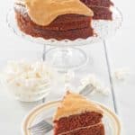 brown sugar boiled milk frosting on a chocolate cake.