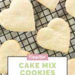 cake mix cookies on a wire rack.