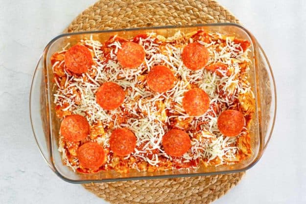 pizza monkey bread before being baked.