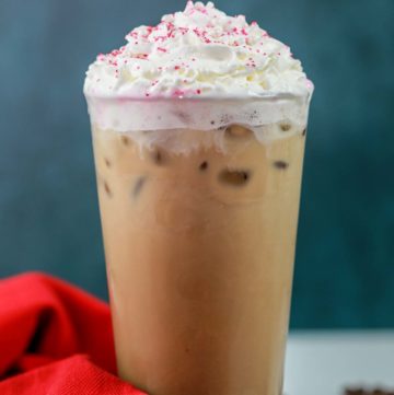 homemade Starbucks iced toasted white chocolate mocha.
