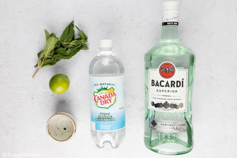 mojito ingredients.
